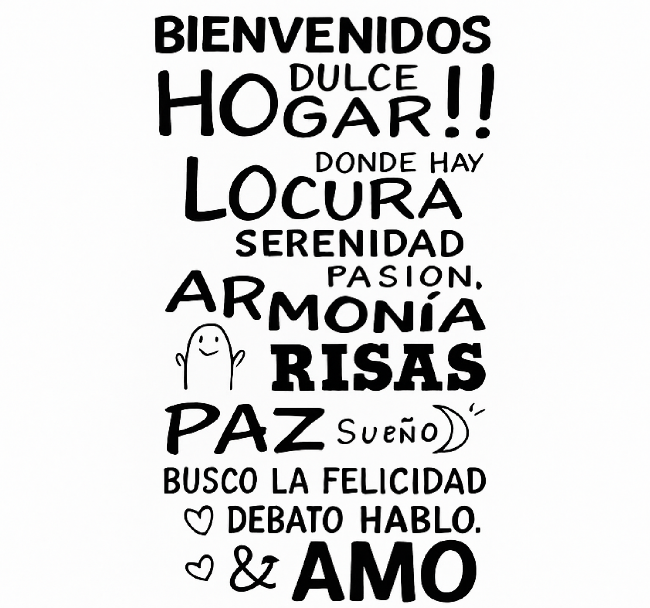 Vinilo pared salón bienvenido dulce hogar - TenVinilo