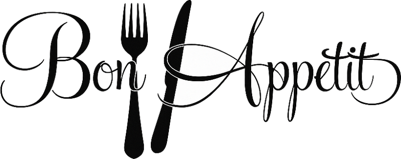 Bon appetit with cutlery restaurant sticker - TenStickers