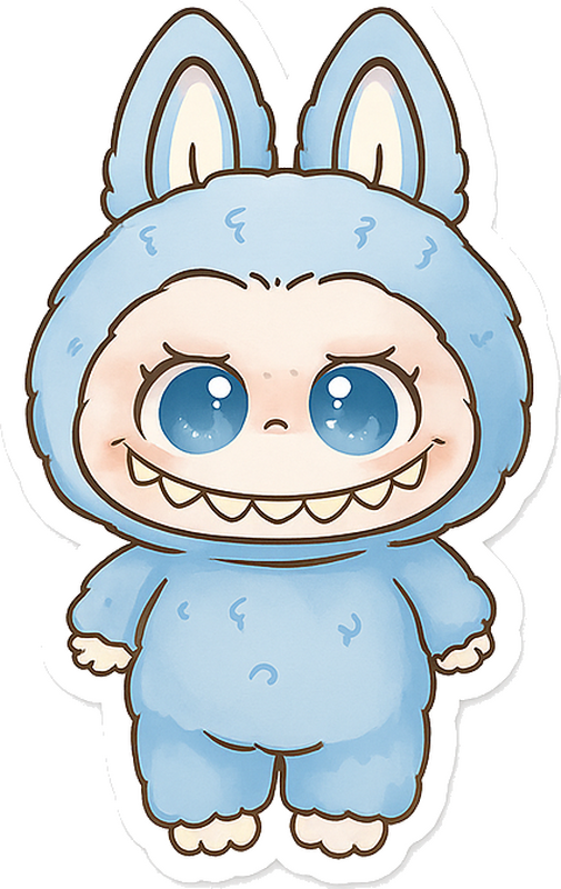 Autocolant pentru copii păpușă monstru albastră - TenStickers