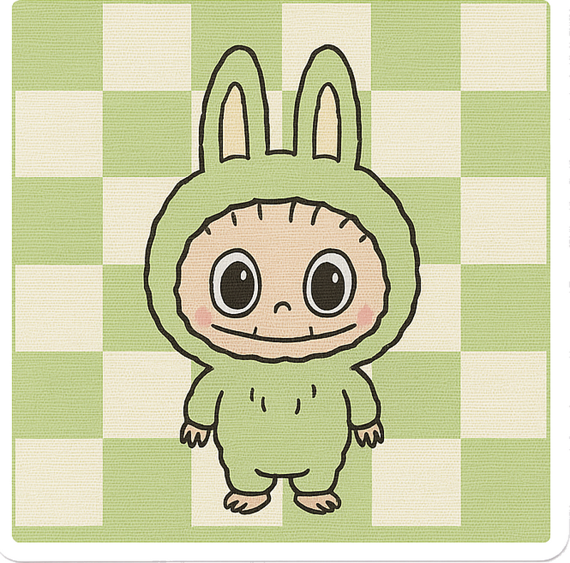 Monster doll in canvas illustration sticker - TenStickers