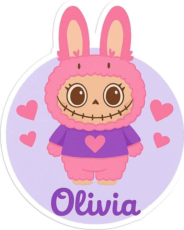 Sticker illustration monstre lapin avec nom - TenStickers