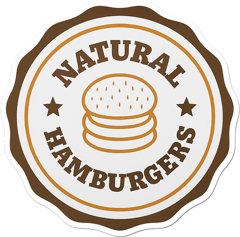 Natuurlijke hamburgers restaurant sticker - TenStickers