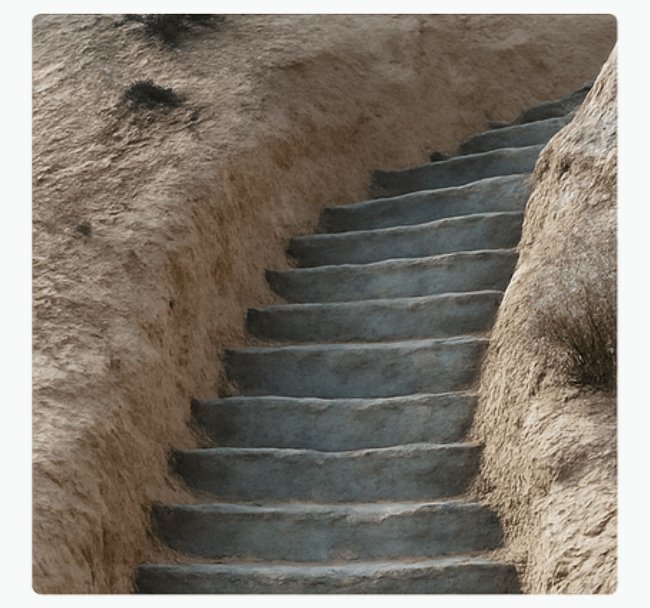 Stone realistic stairs door sticker - TenStickers