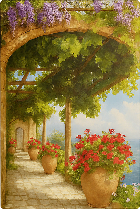 Adesivo per porta progettazione di viste della provenza - TenStickers