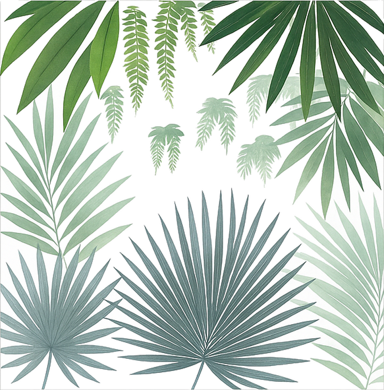 Vetrofanie motivo di foglie di palma - TenStickers