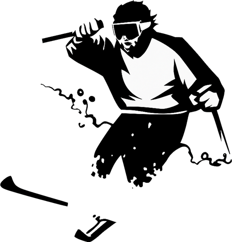 Freerider deep in the snow extreme sports sticker - TenStickers