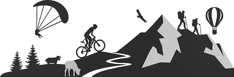 Sticker camping car sports de montagne - TenStickers