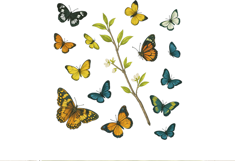 Adesivo per finestra motivo a farfalle verdi - TenStickers