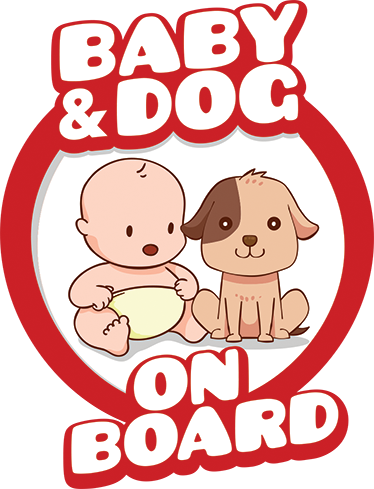 Autoaufkleber Baby & Dog on Board - TenStickers