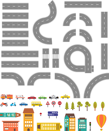 Autocolante infantil estrada - TenStickers