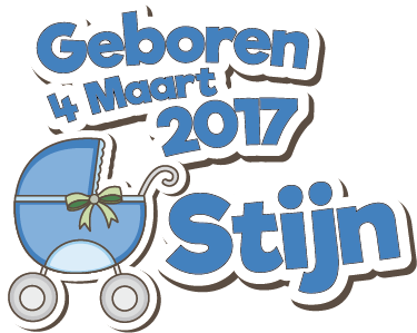 Geboortesticker naam datum jongetje - TenStickers