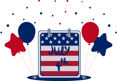 4th of July wall sticker - TenStickers