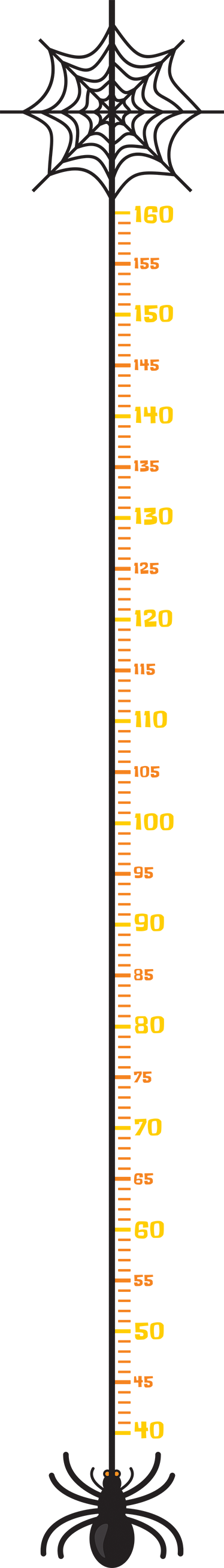 Halloween spider kids height chart wall sticker - TenStickers