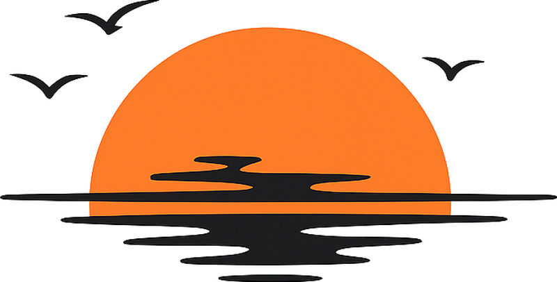 Aesthetic Sunset campervan decal - TenStickers