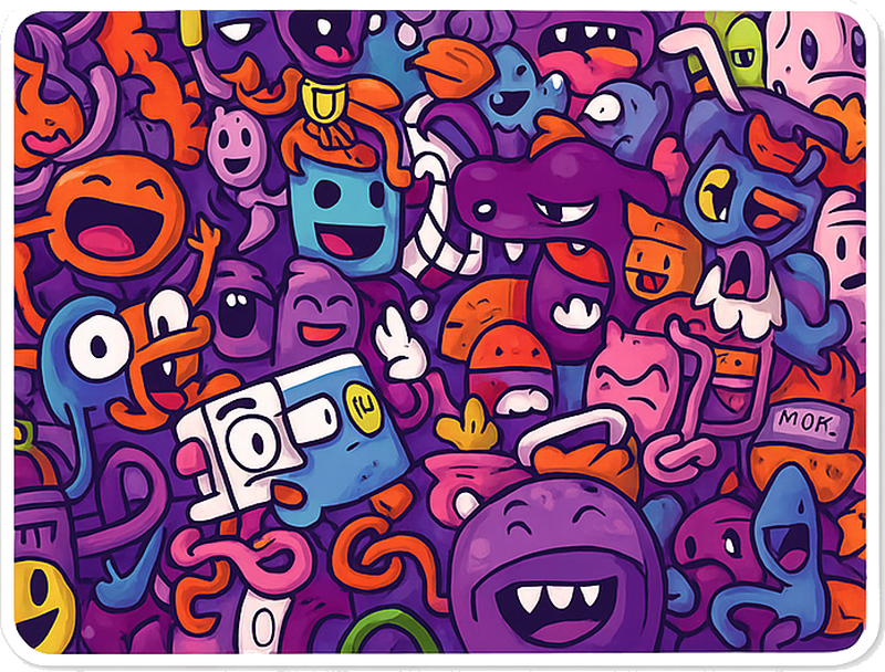 Funky cartoon food Laptop sticker - TenStickers