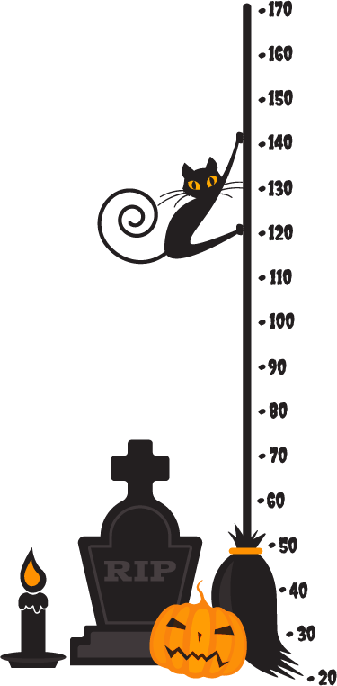 Muursticker Halloween groeimeter - TenStickers
