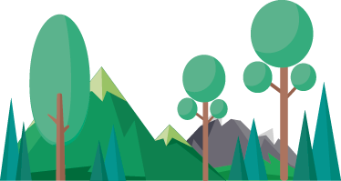 træer og bjerge klistermærke til cykel - TenStickers