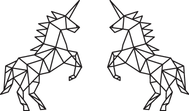 Geometrik unicorn sınır duvar sticker - TenStickers