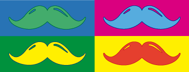 Sticker frise pop art moustache - TenStickers