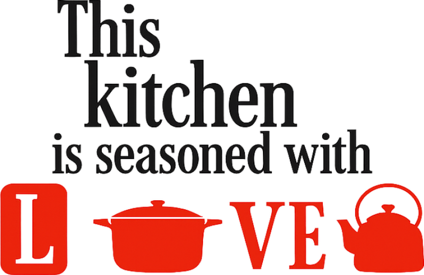 Adesivo per cucina cucina arricchita con amore - TenStickers