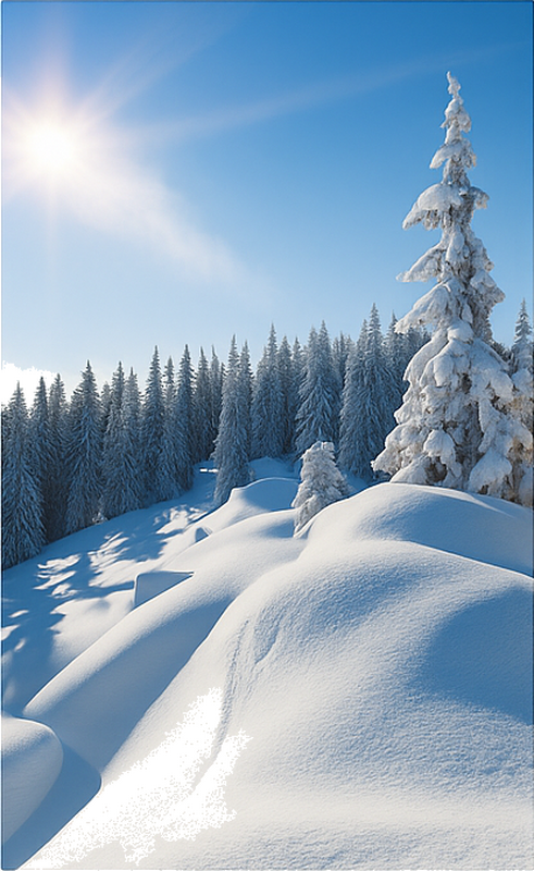 Sticker porte paysage de montagne enneigée - TenStickers