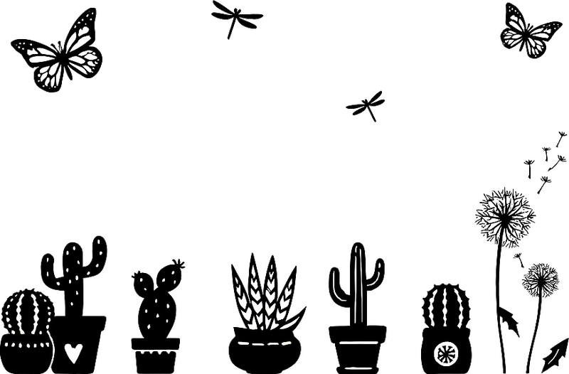 Adesivo per finestra decorazioni vegetali divertenti - TenStickers