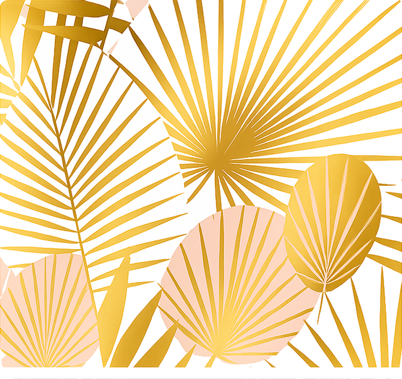 Adesivo per laptop foglie tropicali dorate - TenStickers