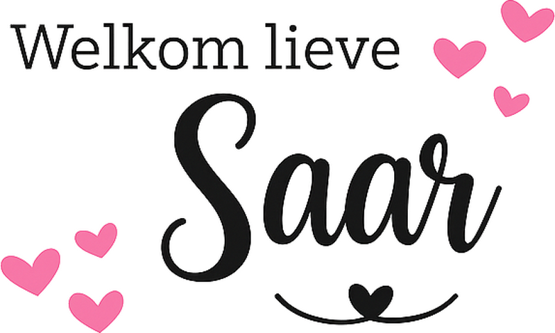 Gepersonaliseerde harten geboorte raamsticker - TenStickers