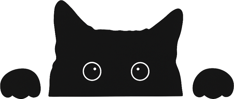 Adesivo per finestra gatto nero curioso - TenStickers