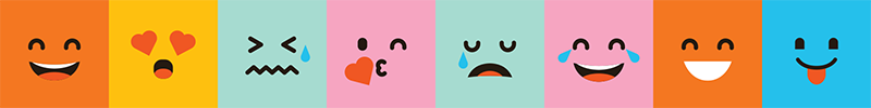 Color emojis wall border sticker - TenStickers