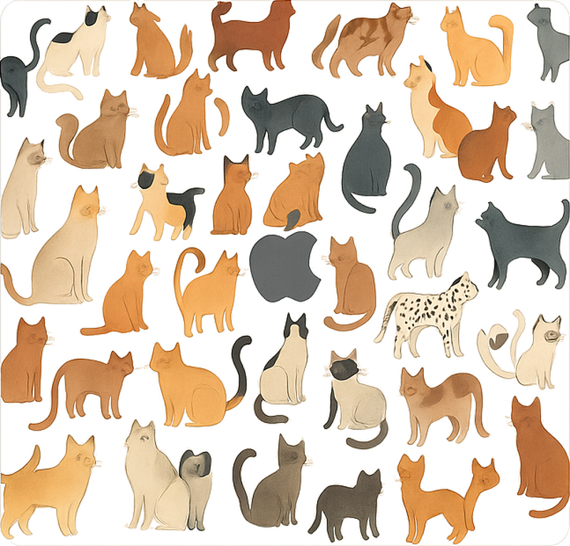 Abstrakt kattemønster klistremerke til macbook - Tenstickers