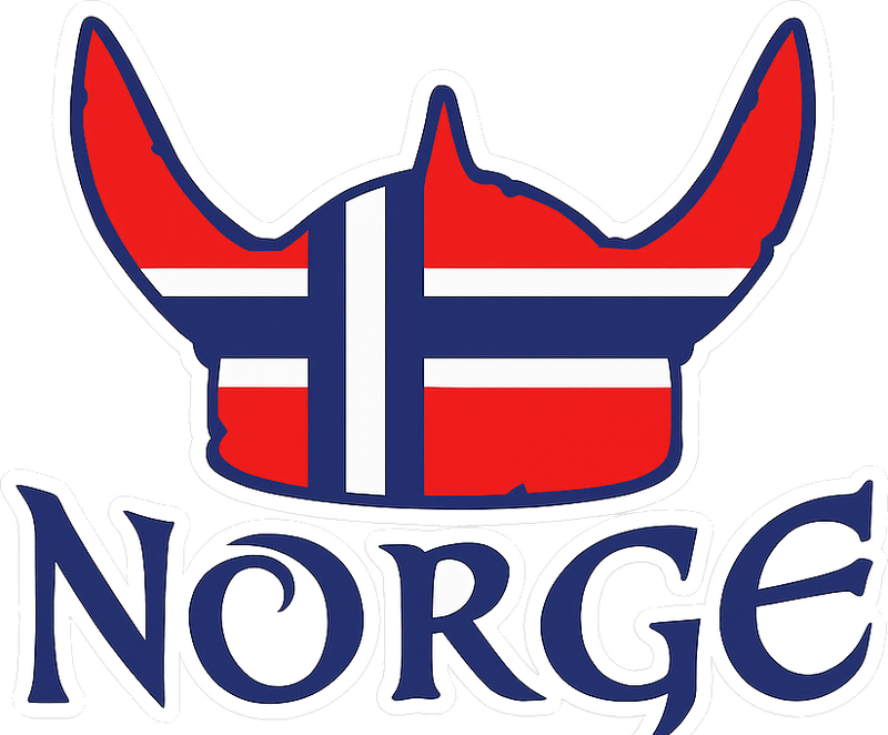 Norges vikinghjelmflagg klistremerke til bil - Tenstickers