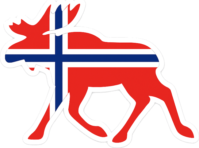 Norges flagg og elgemblem klistremerke til bil - Tenstickers