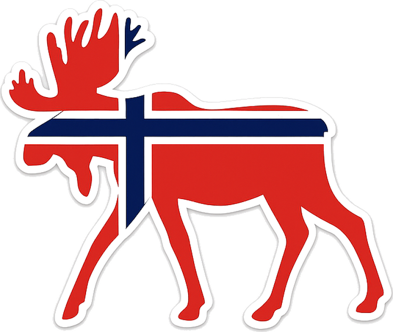 Norges landskart med flagg klistremerke til bil - Tenstickers