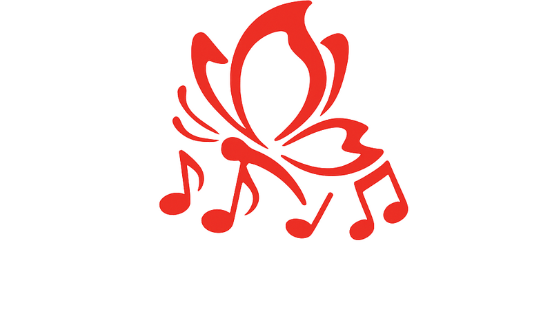 Vlindermuzieknoten fiets sticker - TenStickers