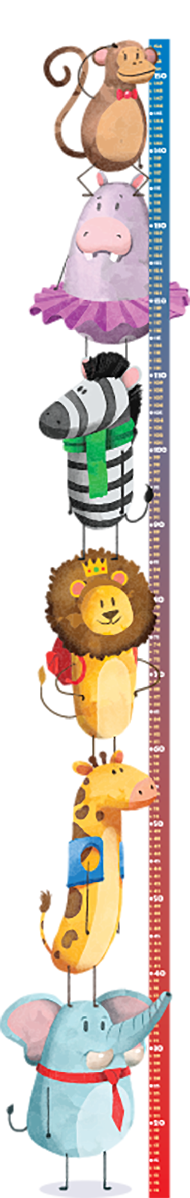 Wandtattoo Messlatte Safaritiere - TenStickers