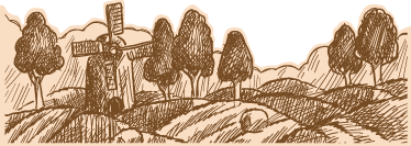 Muursticker getekend landschap - TenStickers