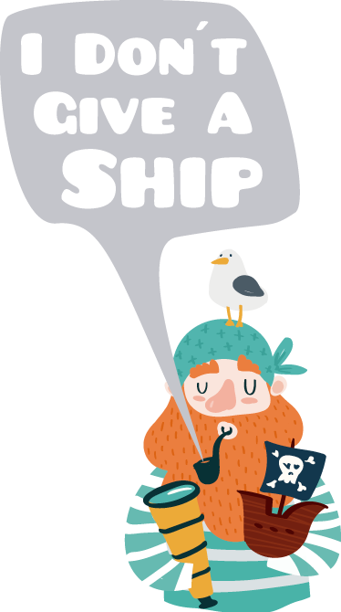 Muursticker piraat tekst I dont give up - TenStickers