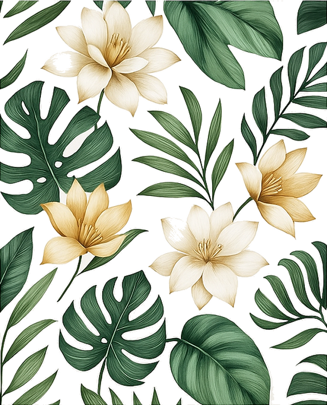 Folie Tür lotusblumenmuster - TenStickers