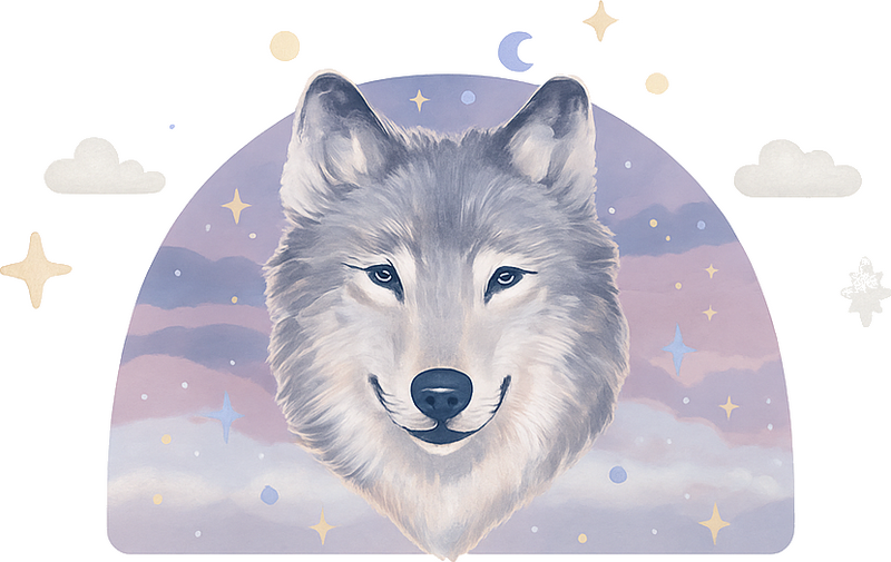 Night wolf spirit wall sticker for kids - TenStickers