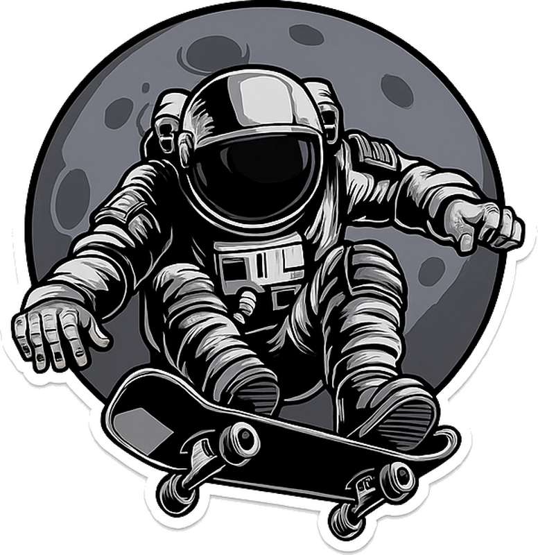 Wandtattoo Kinderzimmer skater-astronaut - TenStickers