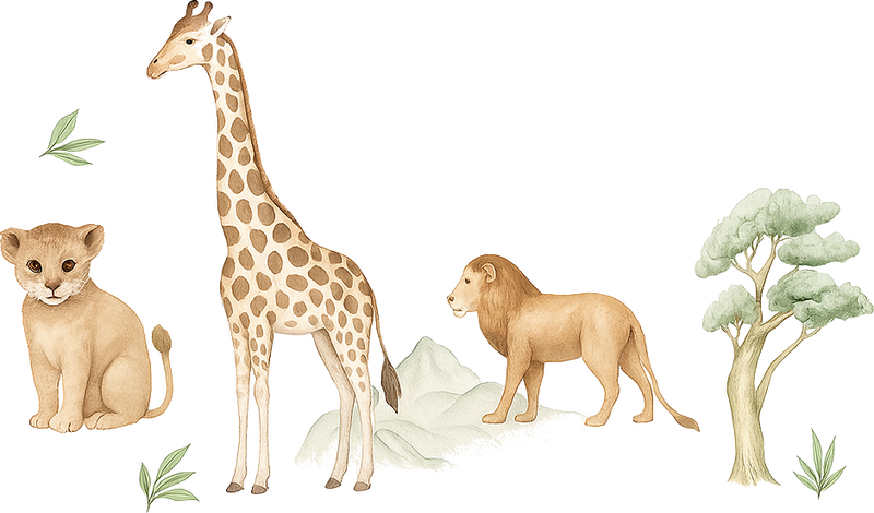 Calmed savannah wall mural sticker - TenStickers