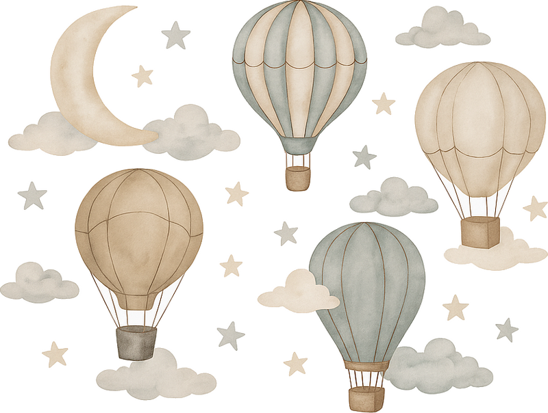 Adesivo murale bambini palloncini stellati - TenStickers