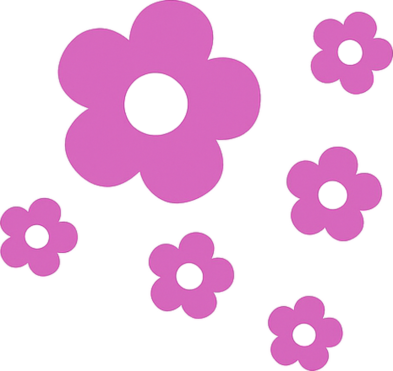 Pegatina moto diseño de flores sencillas con nombre. - TenVinilo