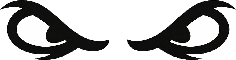 Pegatina moto adhesivo de casco con ojos enojados - TenVinilo