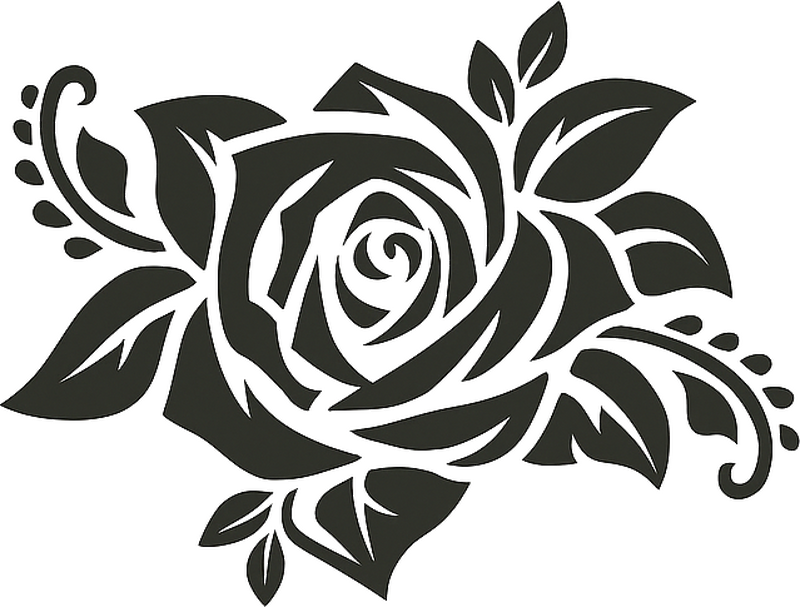 Wild rose design motorcycle sticker - TenStickers