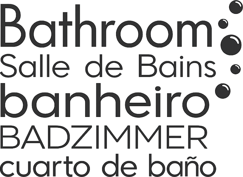 Sticker salle de bain en plusieurs langues - TenStickers