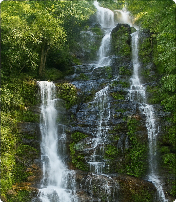 淋浴贴纸 天然岩石瀑布 - TenStickers