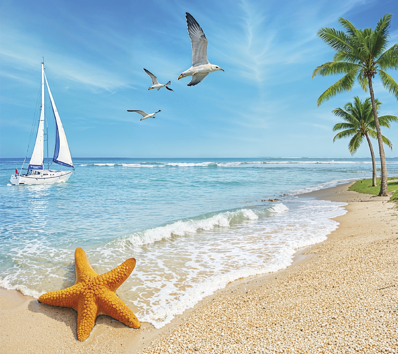 家具贴纸 天堂般的海滩景色 - TenStickers