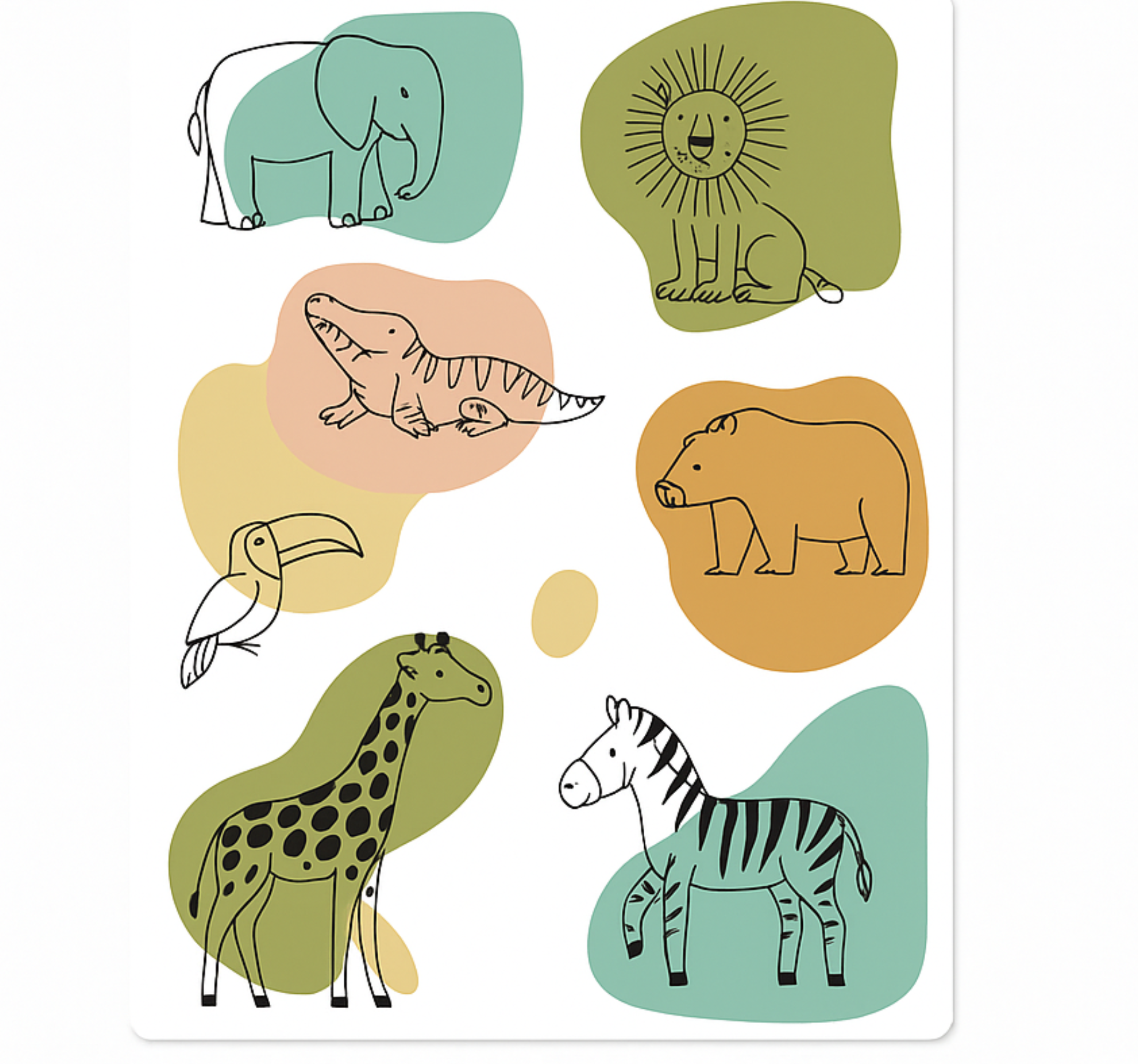 Autocolante para móveis crianças animais da savana - TenStickers